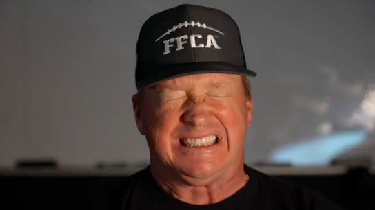 Jon Gruden launches a campaign against clapping for snap counts. Photo by Barstool Sports on Twitter